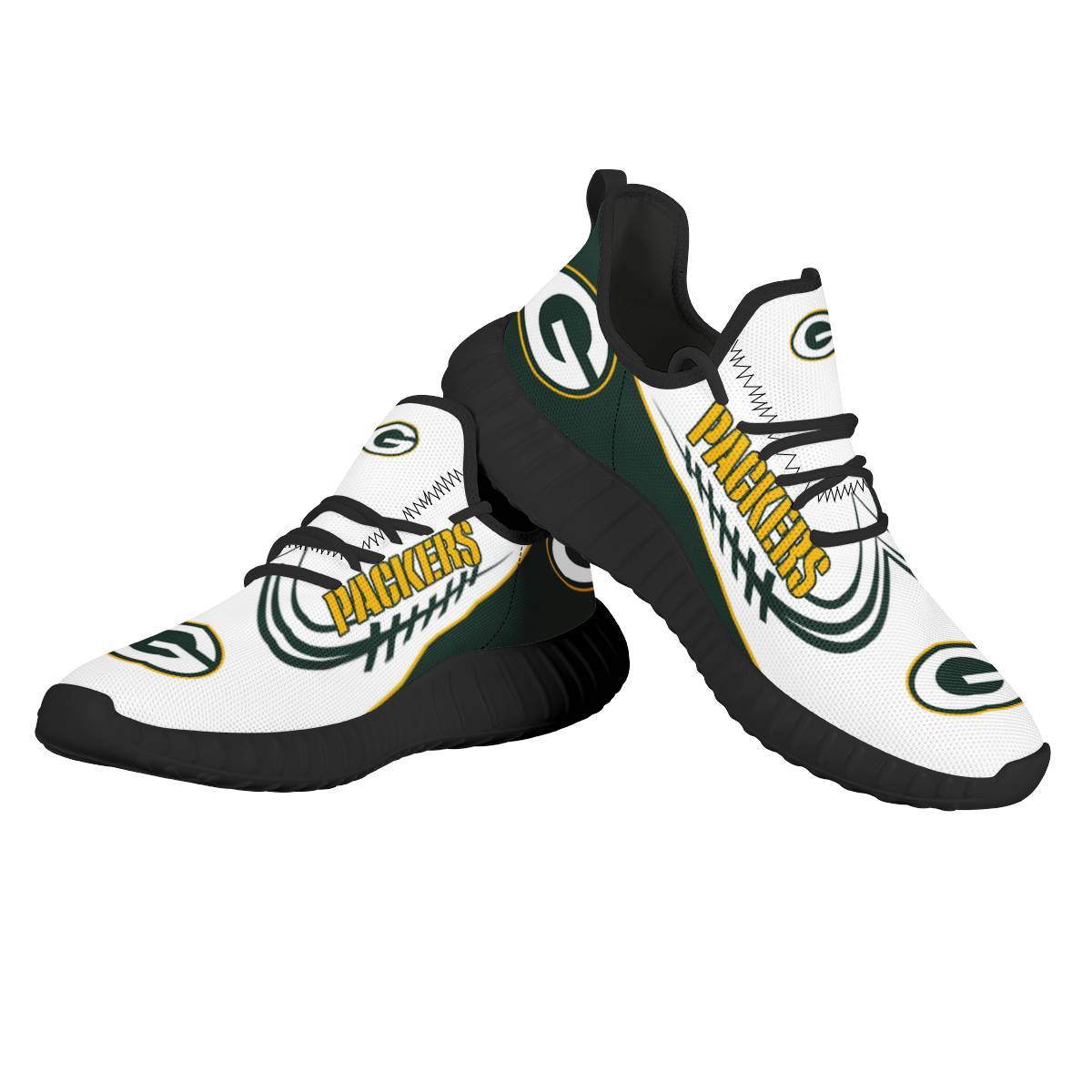 Men's Green Bay Packers Mesh Knit Sneakers/Shoes 009 Men's Green Bay Packers Mesh Knit Sneakers/Shoes 009
